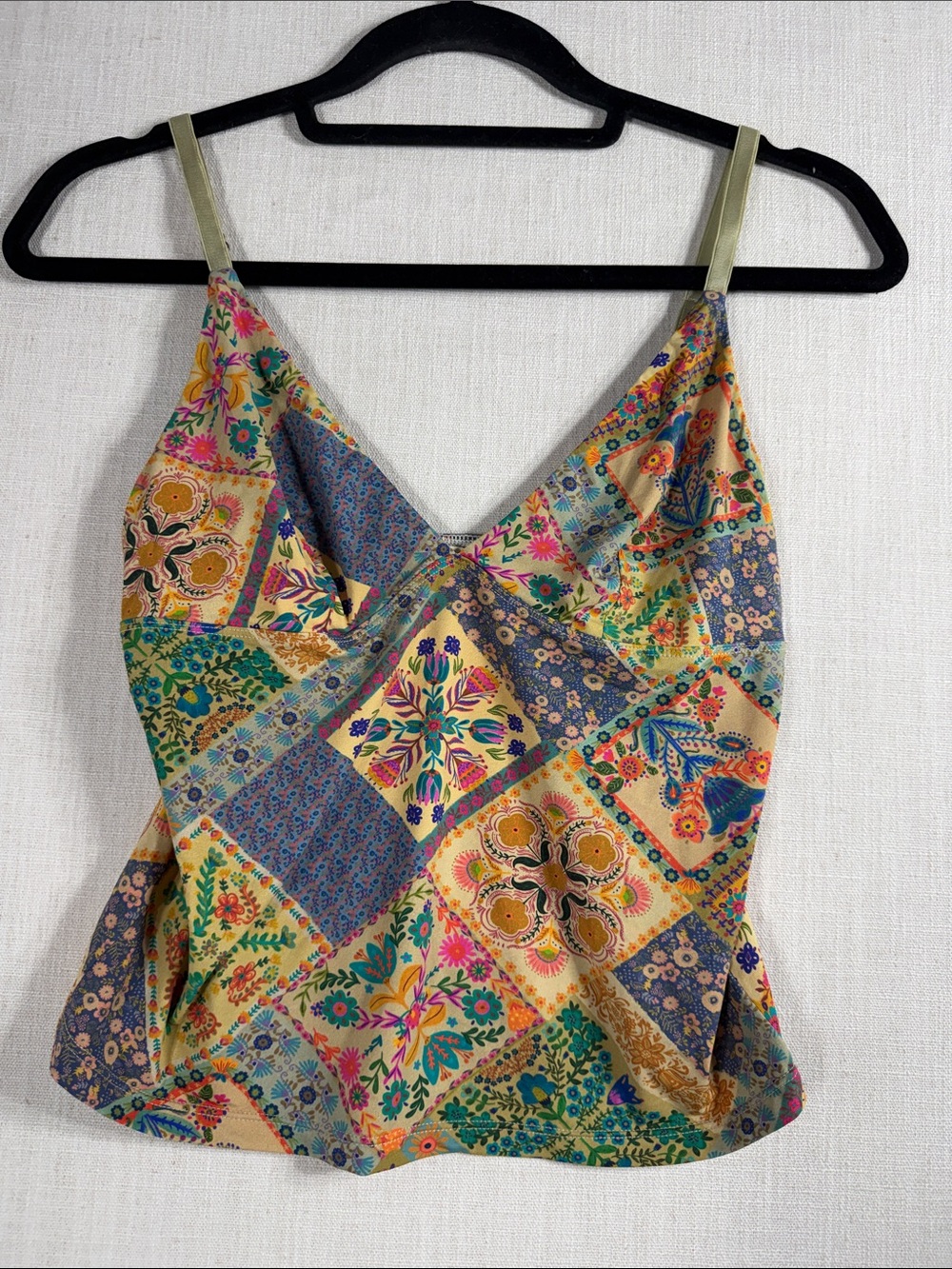 NATURAL LIFE Yellow Multi Patchwork Floral Cami